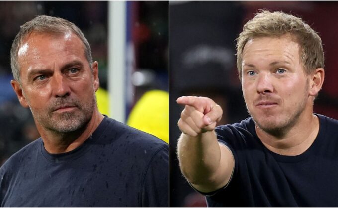 Julian Nagelsmann and Marc-Andre Ter Stegen in action.