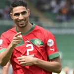 Achraf Hakimi en train d'entraîner avec la sélection marocaine.