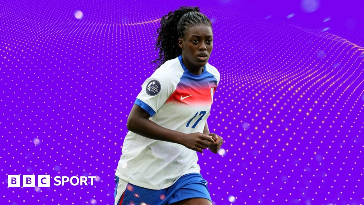 Michelle Agyemang celebrating with her team after winning the Euro 2025 title.