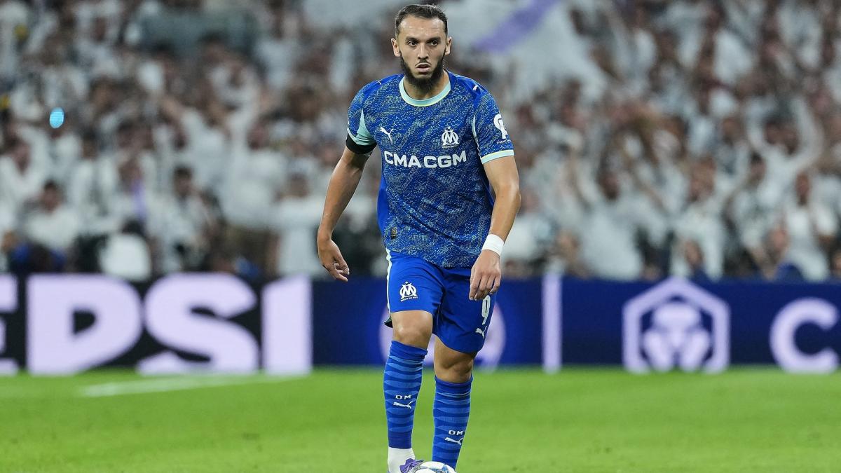L'Olympique de Marseille en action contre Bourg-Péronnas.