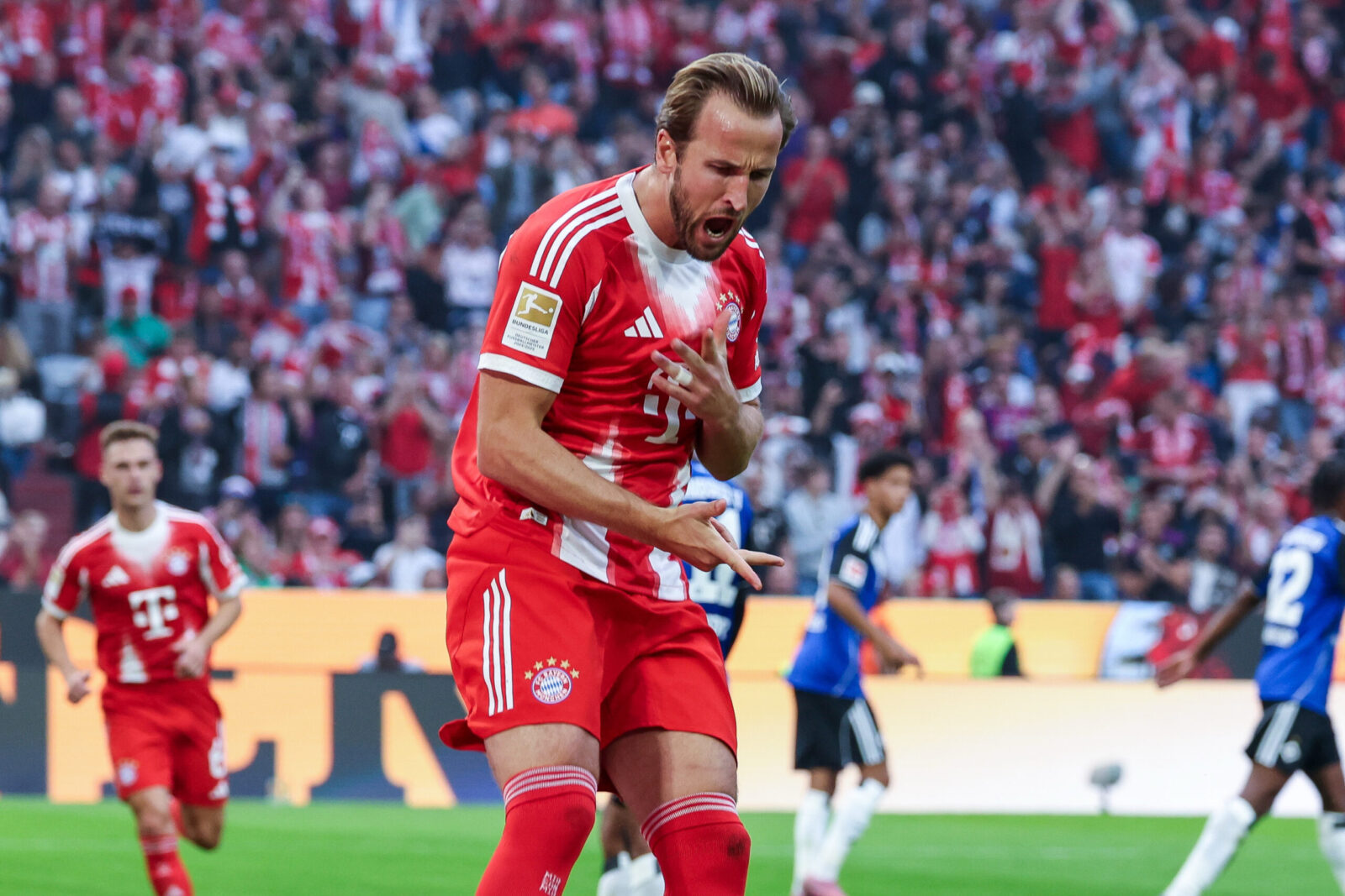 Harry Kane en action face à Heidenheim.