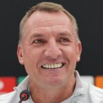 Brendan Rodgers on the touchline.