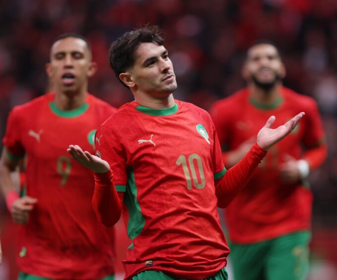 L'équipe du Maroc en action contre les Comores.