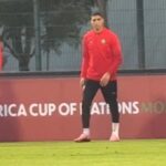 L'équipe du Maroc en entraînement collectif.