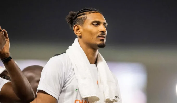 Sébastien Haller en action pour la Côte d'Ivoire.