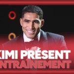 Achraf Hakimi en action lors d'un entraînement collectif de l'équipe du Maroc.