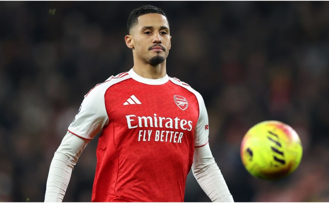 William Saliba of Arsenal in action