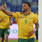 Les joueurs de l'Afrique du Sud célèbrent leur victoire face à l'Angola.