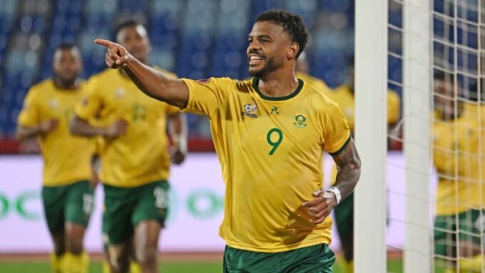 Les joueurs de l'Afrique du Sud célèbrent leur victoire face à l'Angola.