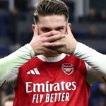 صورة لڤيكتور جيوكيريس سجله الهدف الوحيد في المباراة.