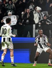 ** صورة لويس أوبيندا في مباراة يوفنتوس ضد روما، حيث سجل هدفا حاسيسا.