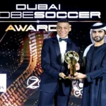 ** صورة لشعار جوائز غلوب سوكر دبي, صورة للاعب كرة القدم, صورة لجوائز رياضة.