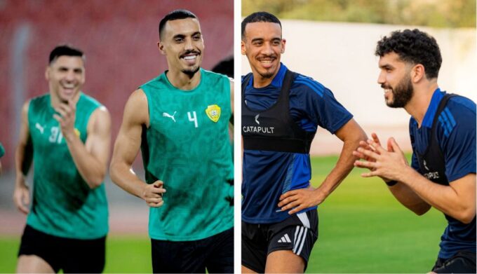 صورة للاعبين في المباراة.