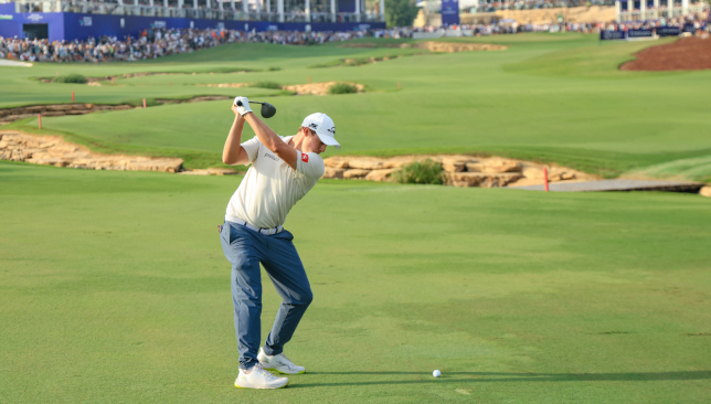 صورة لماثيو فيتزباتريك يرفع كأس بطولة العالم.