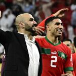صورة للاعب أشرف حكيمي يتدرب مع المنتخب المغربي.