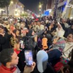 صورة لأحتفالات شوارع الرباط بعد لقب كأس العرب.