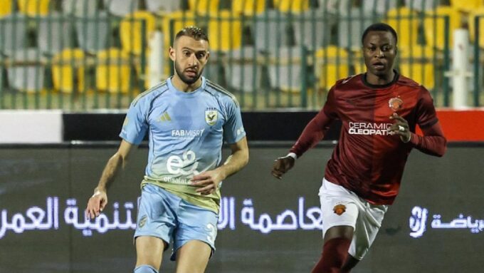 ** صورة للاهلي يحتفي بعد الفوز على سيراميكا كليوباترا