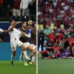 ** صورة للاعبين من منتخب الأردن ومنتخب المغرب خلال مباراة في بطولة كأس العرب.