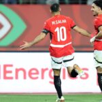 Équipe d'Égypte en action lors de la Coupe d'Afrique des nations.