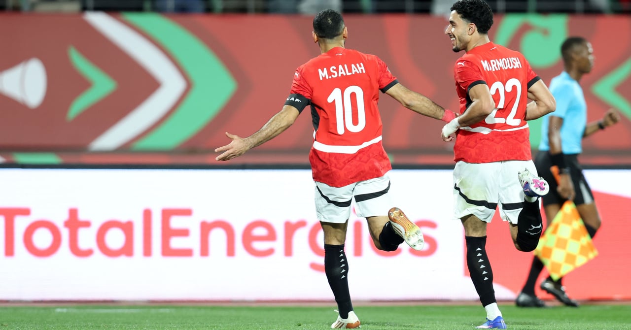 Équipe d'Égypte en action lors de la Coupe d'Afrique des nations.