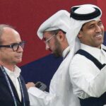 Nasser Al-Khelaïfi et Jérôme Valcke, deux dirigeants de la FIFA acquittés définitivement dans l'affaire de la Villa Bianca.