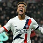 Les joueurs du Paris Saint-Germain célèbrent leur but.