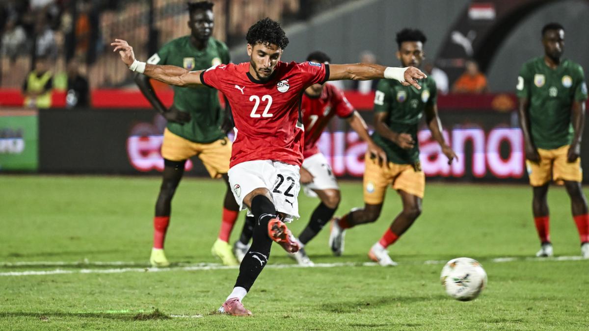 Équipe de football égyptienne en action