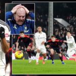 Alt text for the image: A football player kicking the ball.