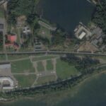 Image satellite du complexe résidentiel de Vladimir Poutine dans l'oblast de Novgorod, Russie