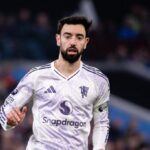 Bruno Fernandes hobbling off the pitch with a hamstring injury