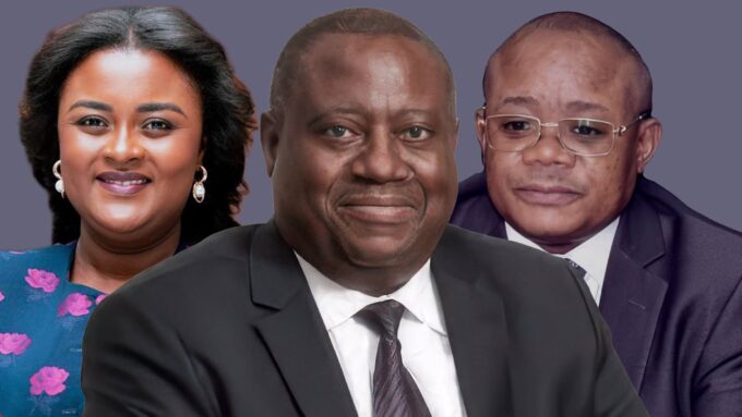 Montage photo de Francine Muyumba, Richard Muyej et Félix Momat, figures de l'opposition kabiliste en exil en Afrique du Sud.