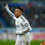 Kylian Mbappé en action avec le Real Madrid.
