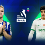 Young football players in action on the pitch.