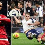 Alt text for the image: Liverpool players celebrating their win over Tottenham.