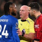 Antoine Semenyo and Diogo Dalot in a heated exchange