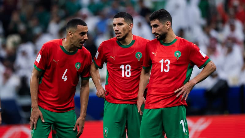 Les joueurs du Maroc en action pendant un match de la Coupe Arabe.