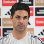 Mikel Arteta on the touchline during an Arsenal match.