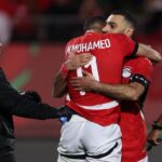 Mohamed Salah celebrating his winning goal.