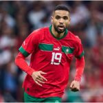 Youssef En Nesyri of Morocco in action.