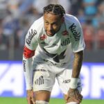 Neymar in action on the soccer field.