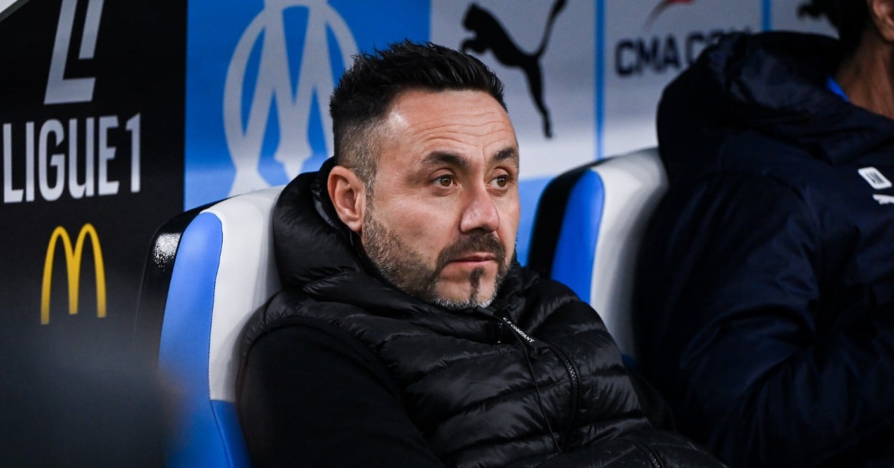 L'entraîneur Roberto De Zerbi sur le banc de l'OM.