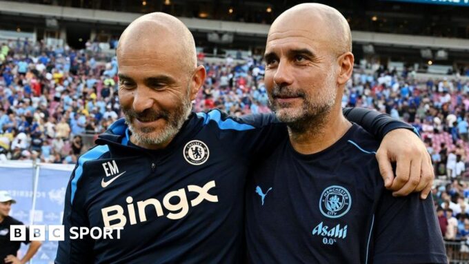 Pep Guardiola during a Manchester City match