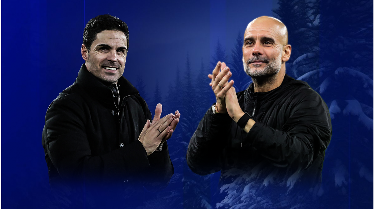 Premier League teams competing on a football pitch.