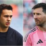 Sergio Reguilón and Lionel Messi of Inter Miami.