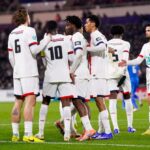 L'équipe du Paris Saint-Germain en action.