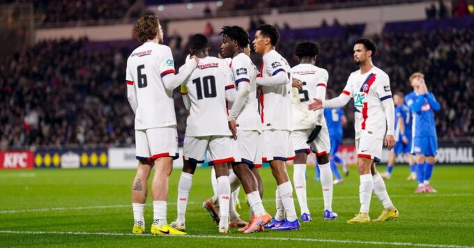 L'équipe du Paris Saint-Germain en action.