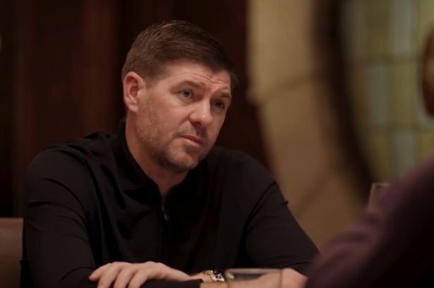 Steven Gerrard speaking at a press conference