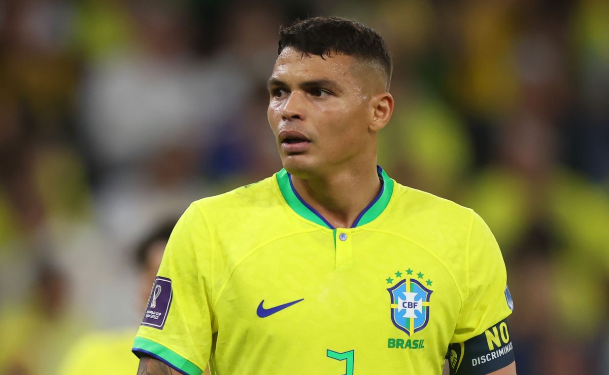 Thiago Silva in action for Brazil.