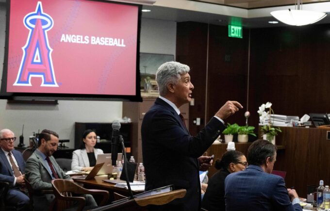 Alt text for the image: Tyler Skaggs' family in court, with a focus on the emotional impact of the trial.