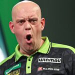 Michael van Gerwen in action at the World Darts Championship.